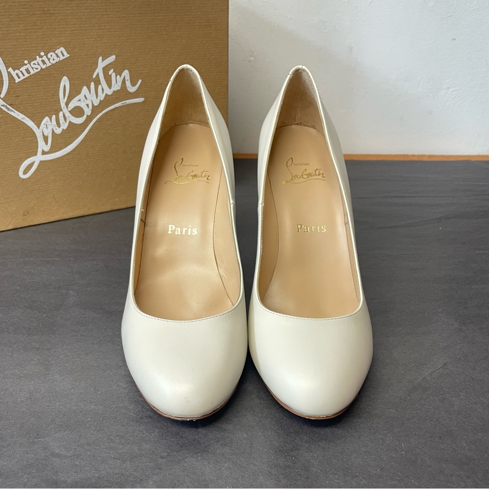 Christian Louboutin Fifi Off White 85 mm Round toe Pumps size 38 - Picture 5 of 13